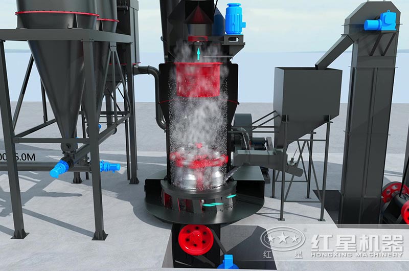 高壓磨粉機內部磨粉圖